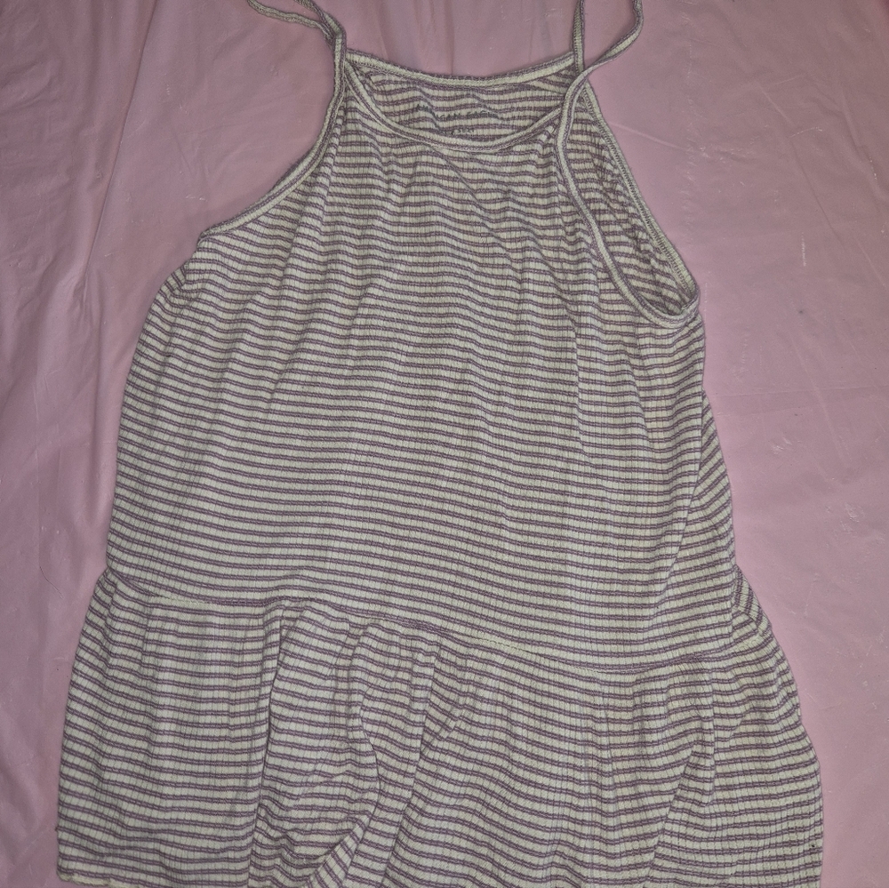 American Eagle Outfitters Striped Tank Top - Brown and White